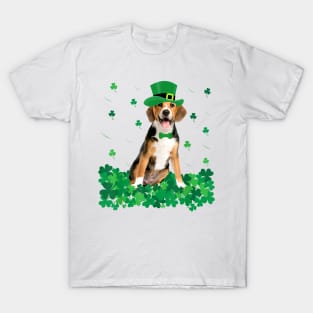 Beagle Leprechaun Lucky Shamrock St Patricks Day T-Shirt